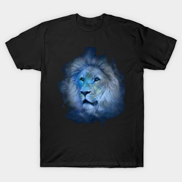 Blue and white lion T-Shirt by MN-STORE